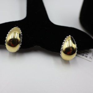 LAGOS High Bar Caviar Sterling/18K Gold Earrings – Omega Back NWT $995